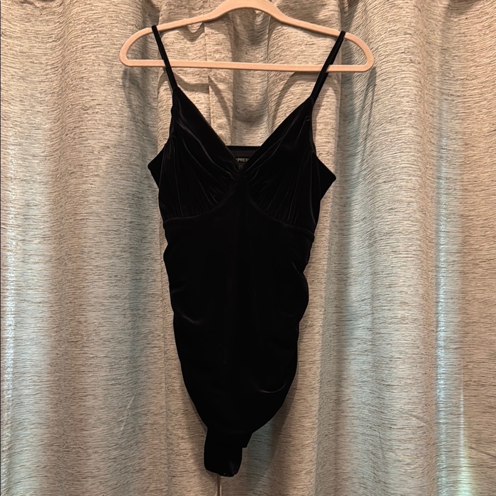 Express Black Velvet Bodysuit